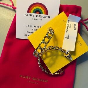 Kurt Geiger Pink Pouch with Gold Bracelet